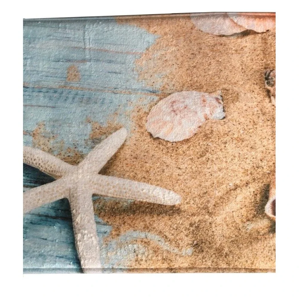 Tropical Starfish Shells Memory Foam Bathmat Beach Summer Home Non-Skid 18x30